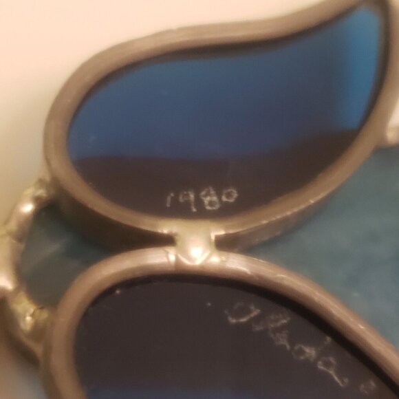 Vintage 1980 Blue Stained Glass Leaded Suncatcher Angel With‎ Halo 4" Standing - Picture 8 of 10